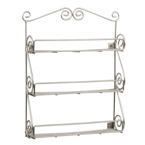 Spectrum Diversified 43778 Scroll Spice Wall Mount Rack, Satin Nickel
