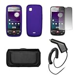 Samsung Galaxy Lite Spica i5700 Premium Black Leather Carrying Pouch+ Purpl ....