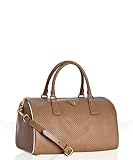 Prada beige perforated saffiano satchel