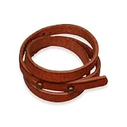 Brown Triple Wrap Brass and Leather Mens Cuff Bracelet