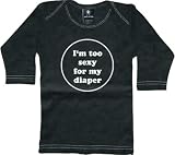 Rebel Ink Baby Infants' I'm Too Sexy For My Diaper Long Sleeve Tee T-Shirt