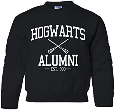 Childrens Hogwarts Alumni Crewneck Sweater (Medium, Black)