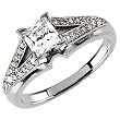 14Kt White Gold Triumph Diamond Engagement Ring (Center stone is not included)