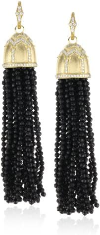 Katie Decker "Gothic" 18k Diamond and Black Onyx Tassel Earrings