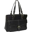 Heritage Leather Top Zip Computer Tote (Closeout)