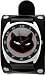 Split Leather White Cat Skull Print Black Leather Wrist Watch