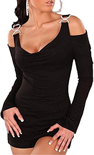 Sexy Fashion Punk Streetwear Cold Off The Shoulder T-shirt Blouse Top (Black,M)