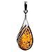 Honey Amber Sterling Silver Drop (No Chain) Pendant