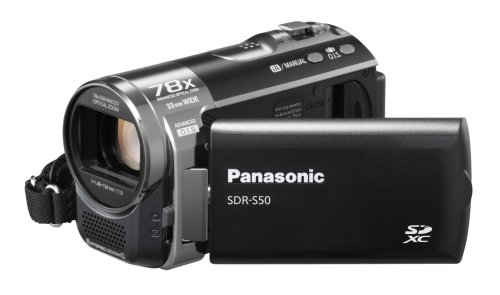 Panasonic SDR-S50EG-K Camcorder (SD Kartenslots, 78-fach optisher Zoom, 6.9 cm Display, Bildstabilisator, USB 2.0) schwarz