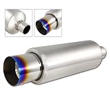 Universal Stainless Steel Muffler with 4 Titanium Burnt Tip by HK5