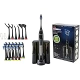 PURSONIC S500 Ultra High Powered Sonic Electric Toothbrush with Dock Charger & 12 Brush Heads (Value Pack)