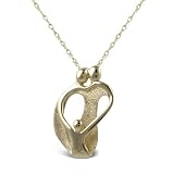 Image of 14K Gold 2Parent/1Child Loving Family (R) Pendant