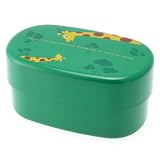 Kotobuki 2-Tiered Bento Box, Green/Yellow Giraffe