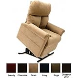 Mega Motion Lift Chair Easy Comfort Recliner LC-100 Infinite Position Rising Electric Power Chaise Lounger - Fawn Tan Color Fabric