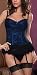 Seven Til Midnight Women's Victorian Lace Bustier,Blue,Small