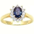 14K Yellow Gold Sapphire and Diamond Ring