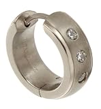 Image of Single Titanium Cubic Zirconia Hinged Hoop Earring