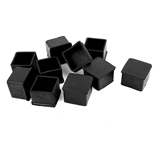 uxcell® Square Covers Table Foot Chair Leg End Caps 38x38mm 10Pcs Black