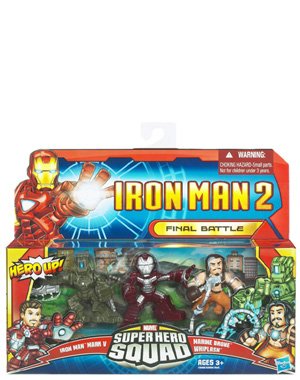 Iron Man 2 Super Hero Squad Mini Figure 3Pack Final Battle Iron Man Mark V, Whiplash & Armor Drone