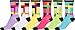Sakkas Women's Fun Colorful Design Poly Blend Crew Socks Assorted 6-Pack