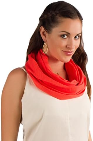 100% Cotton Infinity Scarf Solid Color Jersey Knit Loop by Elizabeth Koh