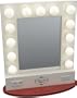 Broadway Table Top Lighted Vanity Mirror 27" x 13" - Off White Frame, Cherry Surface