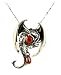 Fafnir Red Crystal Dragon Sterling Silver Pendant Necklace