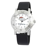NFL Men's BO20010 Denver Broncos Team Player Black Leather Watch