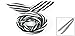 Uxcell Fabric Coated Striped Print Women Hair Scarf Head Band, White Black, 0.03 Pound