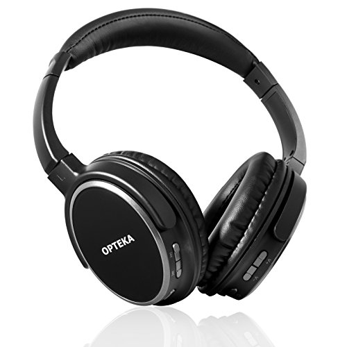 Opteka BTX-5 Over-The-Ear Wireless Bluetooth 4.0 Stereo Headphones with Built-in Microphone, 15 Hour Battery and Hard Travel Case