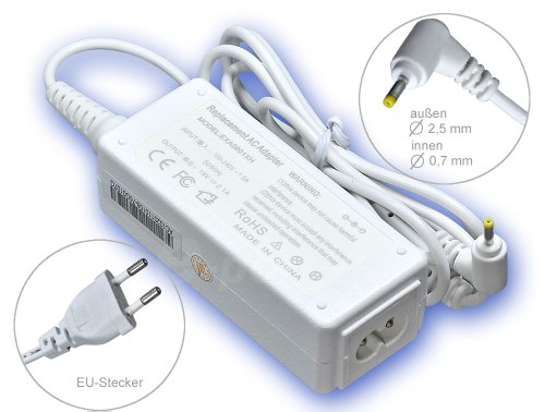 40W Adaptateur chargeur secteur AC Adapter pour ordinateur portable Asus Eee PC 1001PX 1001PG. Avec câble d’alimentation standard européen. De e-port24®
