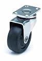 ER Wagner Light Duty Plate Swivel Caster 2 Inch Hard Rubber Wheel 100 lbs Load Capacity