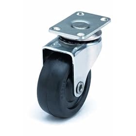 ER Wagner Light-Medium Duty Plate Swivel Caster 3 Inch Hard Rubber Wheel 210 lbs Load Capacity by ER Wagner