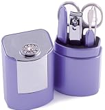 5 Piece Manicure Set With Swarovski Elements in Case - Lilac