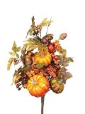 Pack of 8 Fall Harvest Artificial Berry, Grape, & Pumpkin Sprays 20"