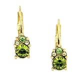 Bright Brass Green Leverback Earrings