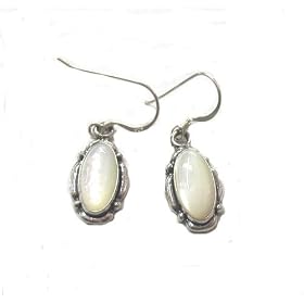 Sterling Silver and Mother Of Pearl Dangle Earrings