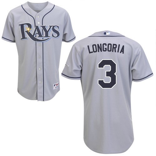 Evan Longoria #3 Rays Adult Away Jersey (M)