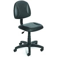 BLACK LEATHER PLUS POSTURE CHAIR W/ WATERFALL SEAT