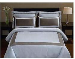 5 PC King Chocolate Blue 100% Egyptian cotton Duvet Cover Set