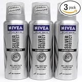 Nivea for Men Silver Protect Dynamic Power Deodorant Spray 50ml (Pack of 3).,