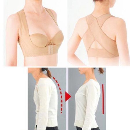 Chest Brace Up Prevent Humpback Correct Posture Corset Bra X Strap Vest (M)