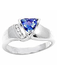 14K White Gold Tanzanite and Diamond Ring -- LIFETIME WARRANTY