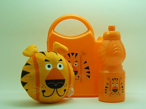Kids"Animal Lunch Box Combo"/Detachable Plastic Water Bottle (Color- Orange/Tiger)