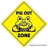 PIG OUT ZONE -Sign- bbq barbeque pork sauce smoker hot