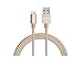 [Apple MFi Certified] ZiKON 3ft/ 1m Nylon Braided 8 Pin Lightning Cable USB Charging Cord with Aluminum Connector for iPhone 6/6s/6 plus/6s plus, 5c/5s/5, iPad Air/Mini, iPod Nano/Touch (Gold)