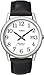 Timex Men's T2H281 Easy Reader Black Leather Strap Silver-Tone Case Watch