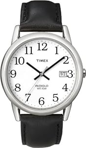 Timex Men's T2H281 Easy Reader Black Leather Strap Silver-Tone Case Watch Timex Men's T2H281 Easy Reader Black Leather Strap Silver-Tone Case Watch