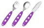 NUK 10255113 Easy Learning Maxi-Besteck, 3-teilig, Edelstahl, kindermundgerecht, abgerundete R�nder und Zinken, violett