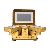 High Gloss Finish Jewelry Chest with Burlwood with Mapa Inlay